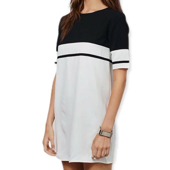 Tobi White Black Color Block Mini Dress Size S - Picture 1 of 9